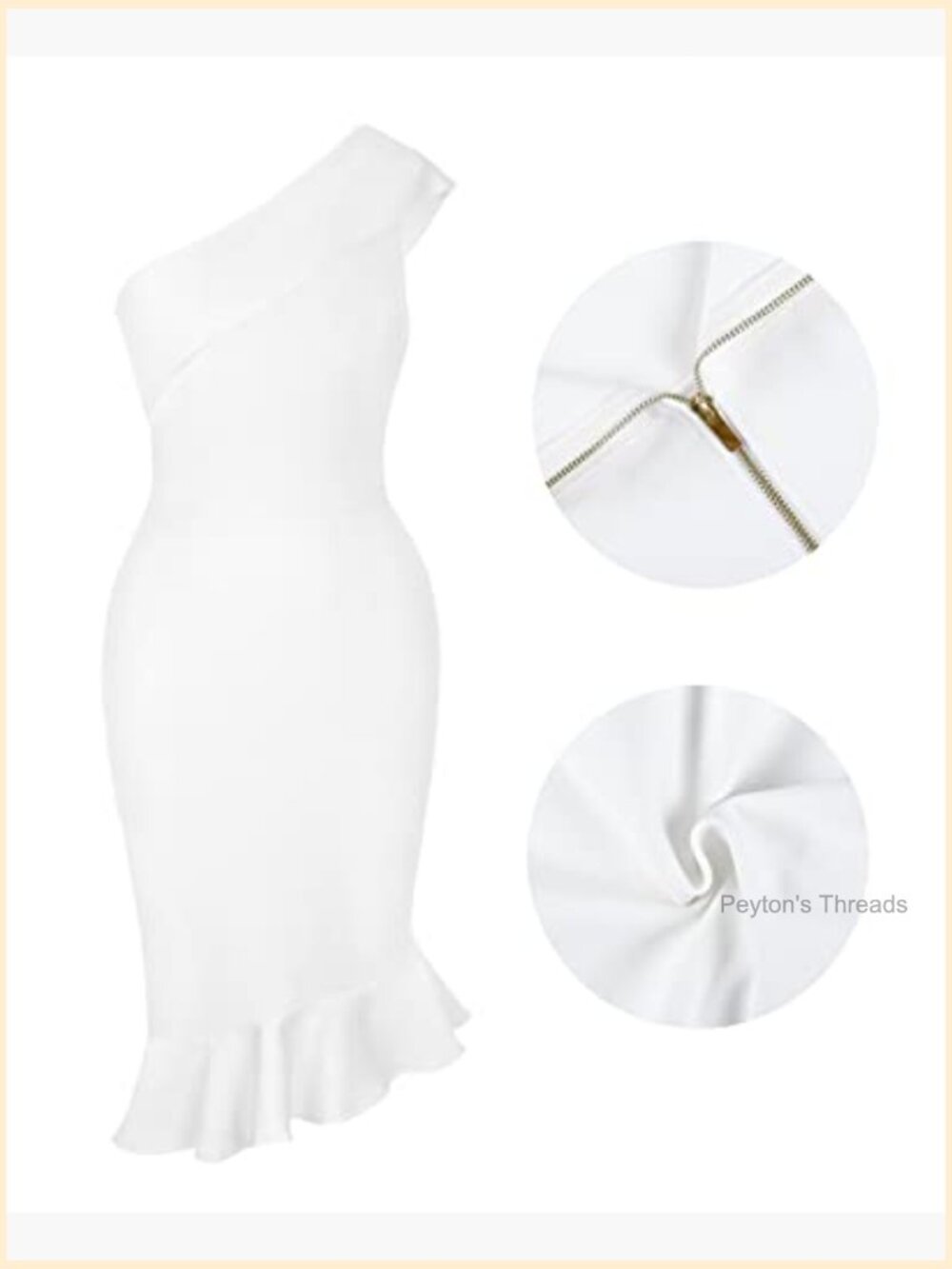 Sexy One Shoulder Bodycon Bandage Dress Mermaid Cocktail Midi Dresses Trendy - Picture 3 of 7